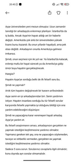 Ayşe'nin ne yapmalı? Kariyerinin peşinden mi gitmeli yoksa mutluluğun peşinden mi gitmeli?