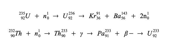 Uranyum-235'in parçalanma ve Thorium-232'nin Uranyuma evrilme süreci