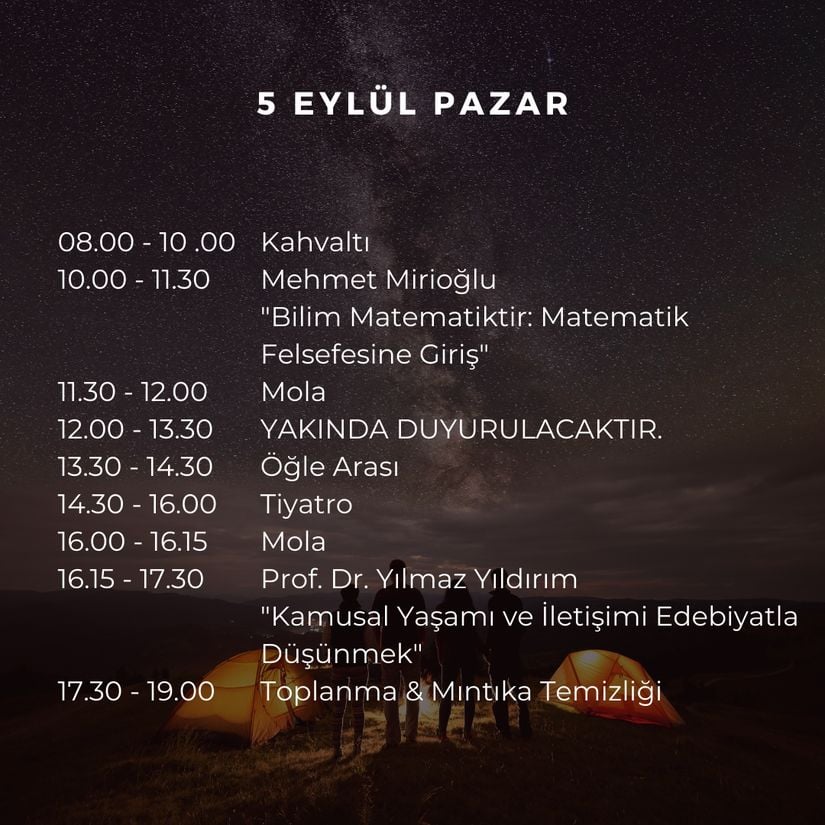 5 Eylül 2021 Pazar Programı