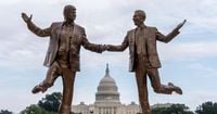 A Statue of Trump and Epstein Holding Hands Is Removed From the National Mall