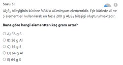 Buna göre hangi elementten kaç gram artar?