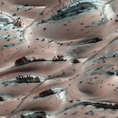  Dark Sand Cascades on Mars 