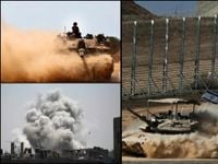 IDF vehicles on border, thick black smoke in sky: Israel takes first step to takeover Gaza city - PICS show what's happening
