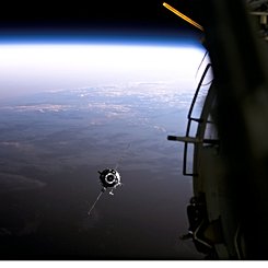 A Supply Ship Approaches the Space Station