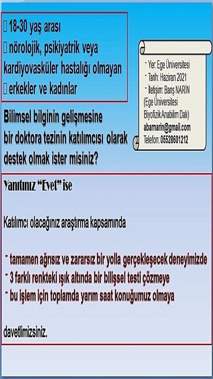 Işık Rengi: Bilişsel Performanslar Ve Otonom Sinir Sistemi