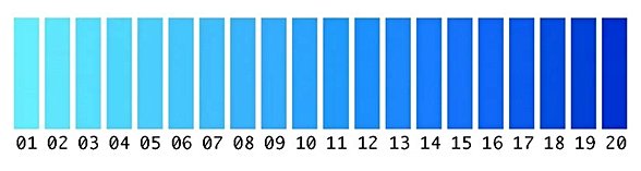 Araştırmada kullanılan mavi tonları