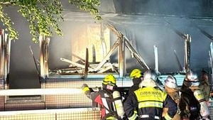 Fire Breaks Out At Shirooka City Hall During Golden Week