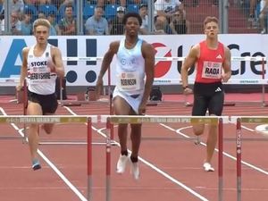 Chris Robinson Wins Hurdles Despite Unforgettable Wardrobe Malfunction