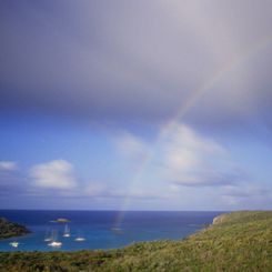 Moonbow with Sailboats