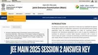 JEE Main Answer Key 2025 LIVE: NTA JEE Mains Answer Key, Response Sheet Likely Soon at jeemain.nta.nic.in