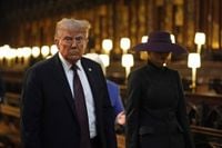 Donald Trump lays wreath at Queen Elizabeth II’s tomb