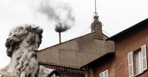 Black Smoke Signals No Pope Elected On First Voting Day
