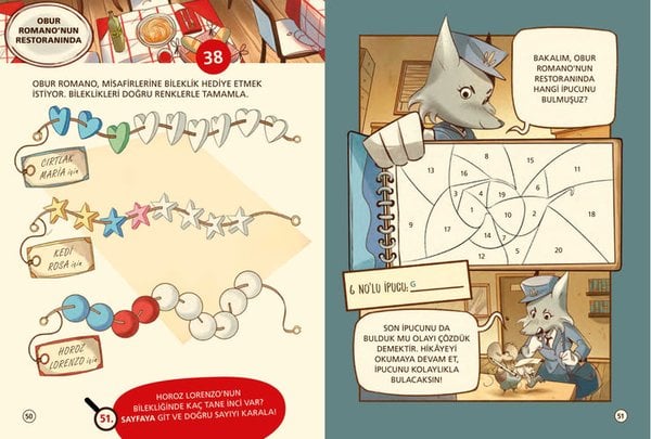 Sayısal Zekâ Gelişimi İçin Etkinlikli Ve Çıkartmalı Dedektiflik Çizgi Romanı (7-9 Yaş) - Müfettiş Numeroni