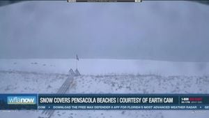 Pensacola Faces Historic Snowfall As City Closes Roads