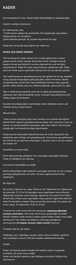 Kader diye bir şey var mıdır?