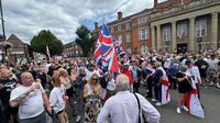 Anti-immigration protesters gather outside Town Hall in Nuneaton  | ITV News
