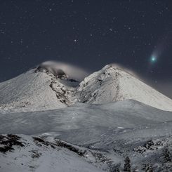  Comet ZTF over Mount Etna 