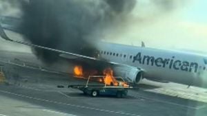 American Airlines Flight Catches Fire At Denver Airport