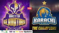 Quetta Gladiators vs Karachi Kings Live Score, PSL 2025 Match 15: QG vs KK Live Updates - Wasim keeps it tight as Masood settles, KK 82/2 after 10 overs