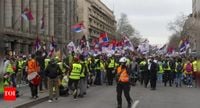 Serbia: Public outrage on show in historic Belgrade protest - The Times of India