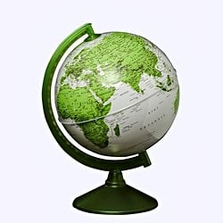 Globe Dünya Küresi: Yeşil, 26 cm, Işıksız