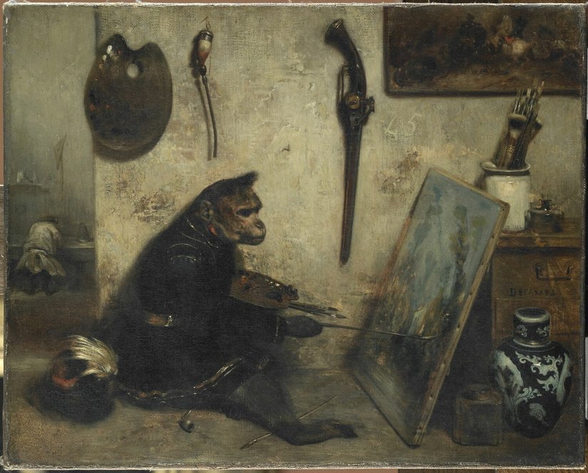 Ressam Maymun (The Monkey Painter) - Alexandre-Gabriel Decamps