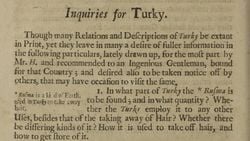 Türkiye ile İlgili İlk Basılı Akademik Makale: "Türkiye Hakkında Sorular" (1667)