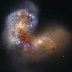 Spiral Galaxy NGC 4038 in Collision