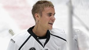 Justin Bieber Hits Ice For LA Fire Relief Charity Game