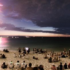 Comet Between Fireworks and Lightning