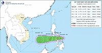 Áp thấp nhiệt đới đang di chuyển vào Biển Đông