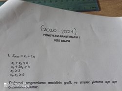 Doğrusal programlama modelinin simplex yöntem ile çözümü nedir?