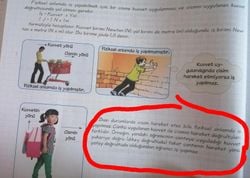 Ortaokul kitaplarında ve e ödev sitelerinde neden "çanta taşıyan çocuk (duran değil) fiziksel anlamda iş yapmış olmaz" denilmekte?