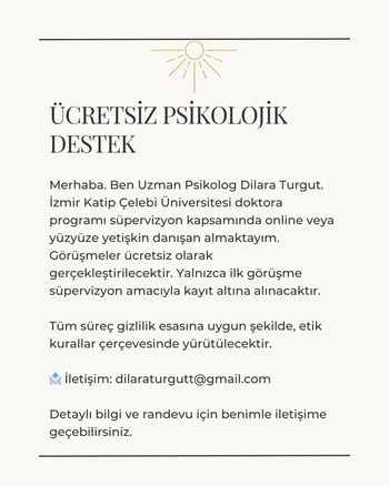 Süpervizyon kapsamında ücretsiz psikolojik destek
