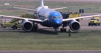 JetBlue flight rolls off runway at Boston's Logan Airport upon arrival from Chicago
