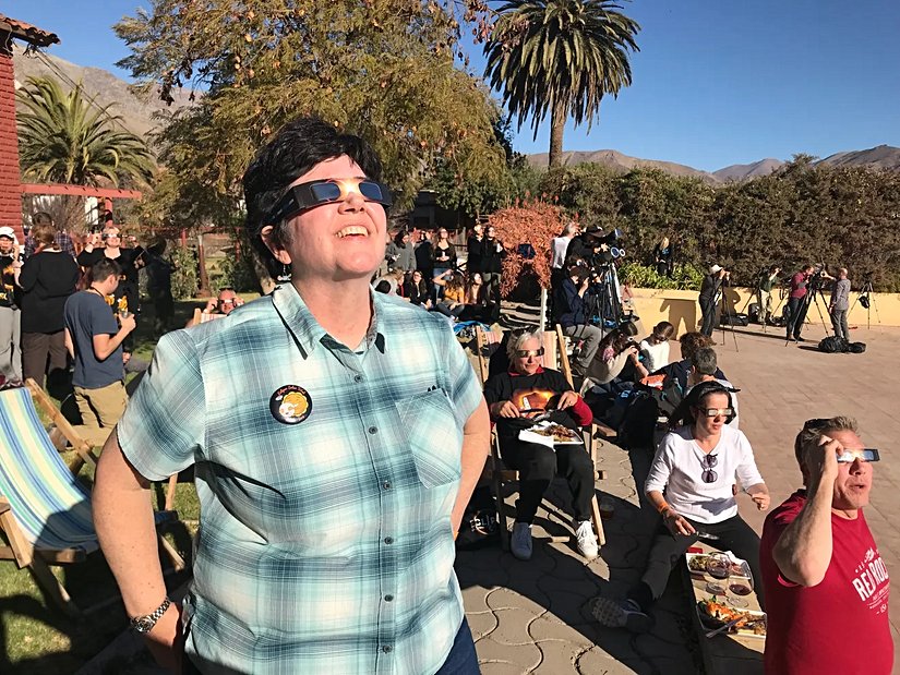 Milkwaukee Journal Sentinel reporter Meg Jones views a total solar eclipse in Chile on July 2, 2019.