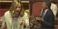 Scontro al Senato tra Renzi e Meloni: 