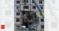 3 killed as Russian strikes hit apartment block, energy sites - The Times of India