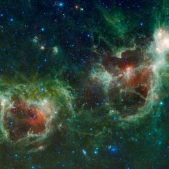 WISE: Heart and Soul Nebulas in Infrared