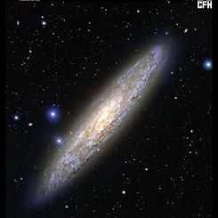 Spiral Galaxy NGC 253 Almost Sideways