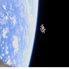 SuitSat-1: A Spacesuit Floats Free