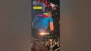 Chris Martin Takes Tumble During Coldplay Concert