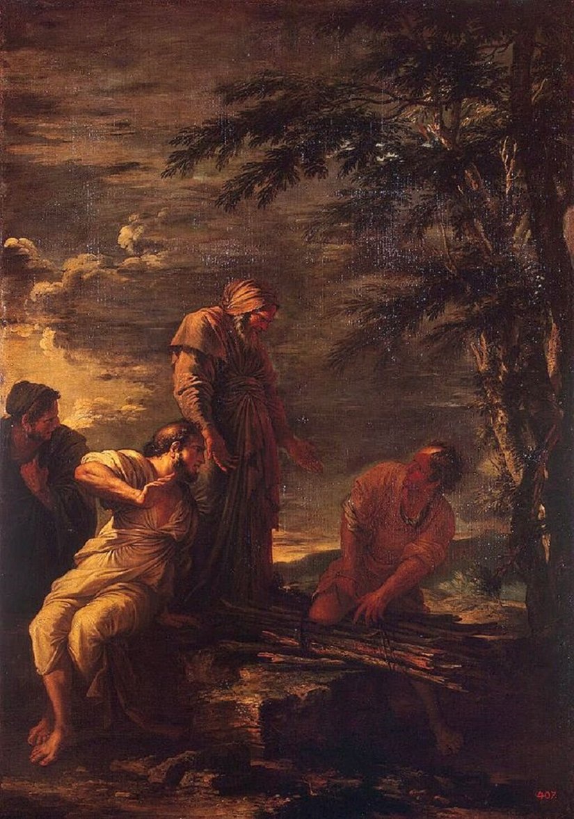 Salvator Rosa'nın 17. yüzyıla ait tablosu. Demokritos (ortada) ve Protagoras (sağda) resmedilmiştir.