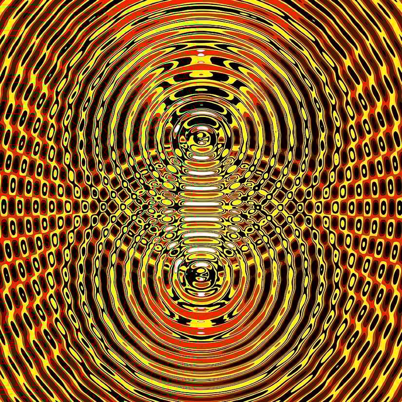 İki dalga kaynağının oluşturduğu girişim deseni