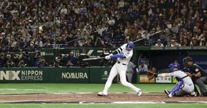 Ohtani Hits First Home Run In Dodgers' Tokyo Victory