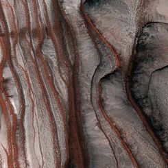 Layers of Red Cliffs on Mars