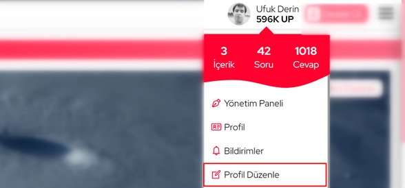 Sitenin sağ üstündeki profil fotoğrafınıza tıkladıktan sonra "Profil Düzenle"ye basın.