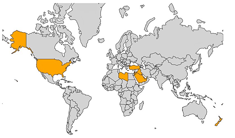 Dünya'nın en obez ülkeleri arasında Nauru, Cook Adaları, Palau gibi daha ufak ülkelerin yanı sıra, sırasıyla Kuveyt, ABD, Ürdün, Suudi Arabistan, Katar, Libya, Türkiye, Mısır, Yeni Zelanda gibi büyük ülkeler de bulunuyor.