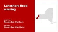 NY weather: Lakeshore flood warning affecting Erie and Chautauqua counties Monday