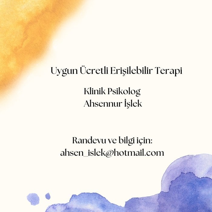 Uygun Ücretli̇ Eri̇şi̇lebi̇li̇r Terapi̇ - Klinik Psikolog Ahsennur İşlek
